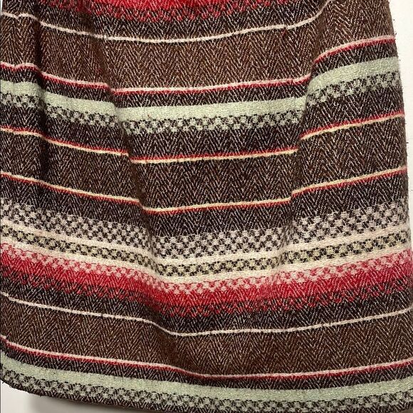 Red and Brown Mini Wrap Skirt for Casual Occasions - Picture 8 of 11